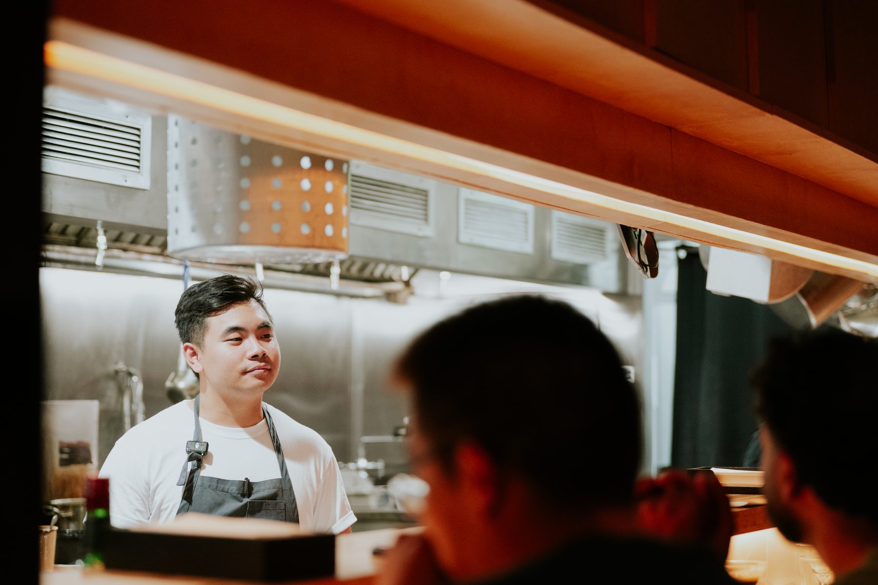 David at the pass, watching the counter during service