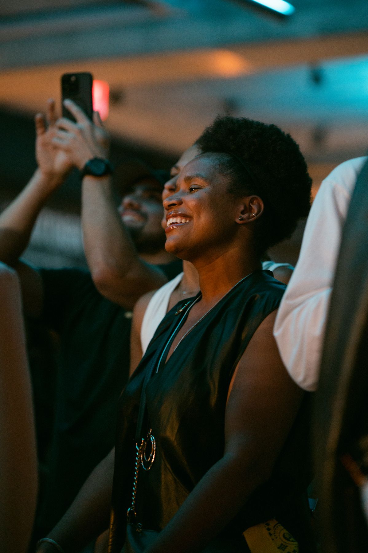 A guest singing along